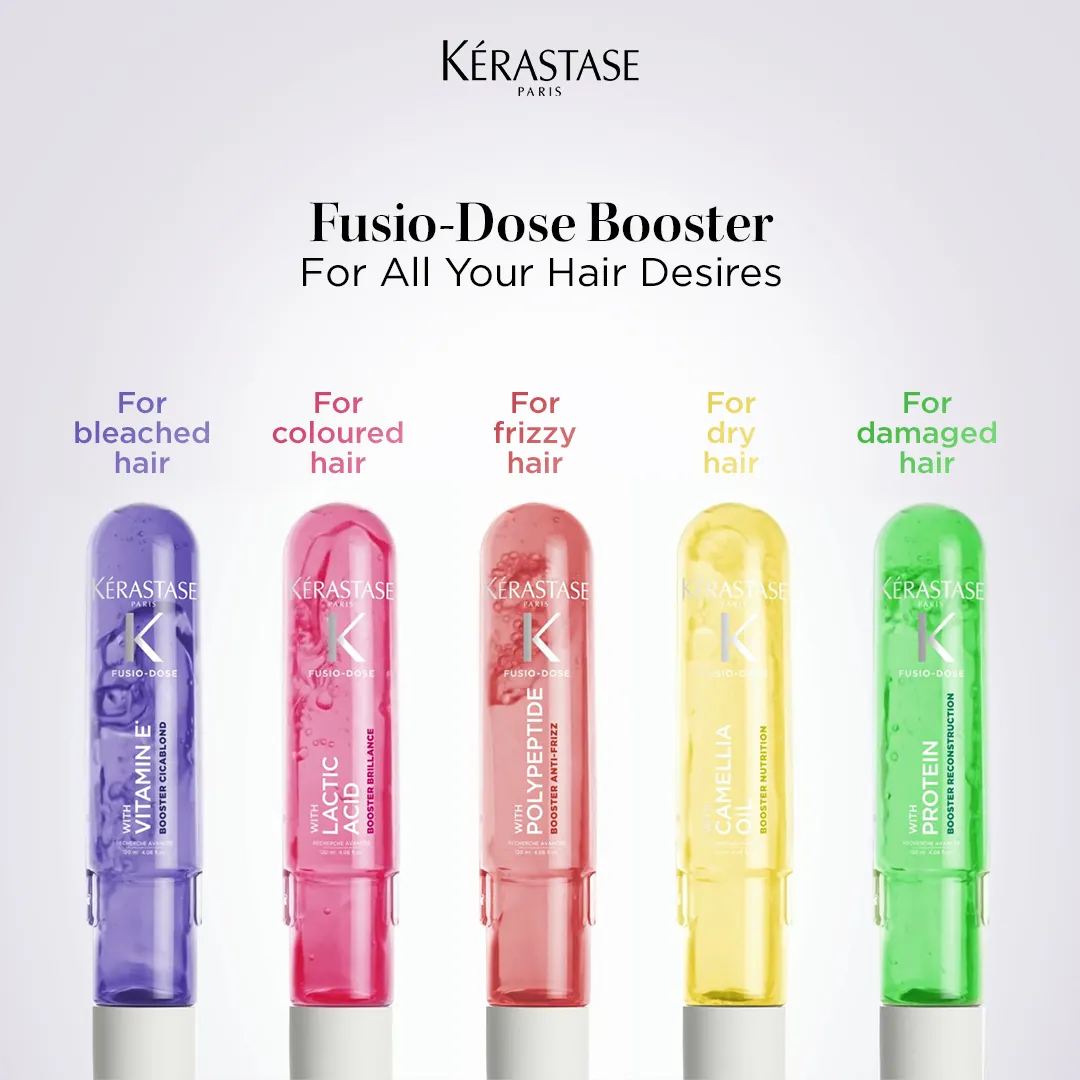 Kérastase Fusio-Dose booster range for bleached, coloured, frizzy, dry and damaged hair, used at Characters Hair Randwick
