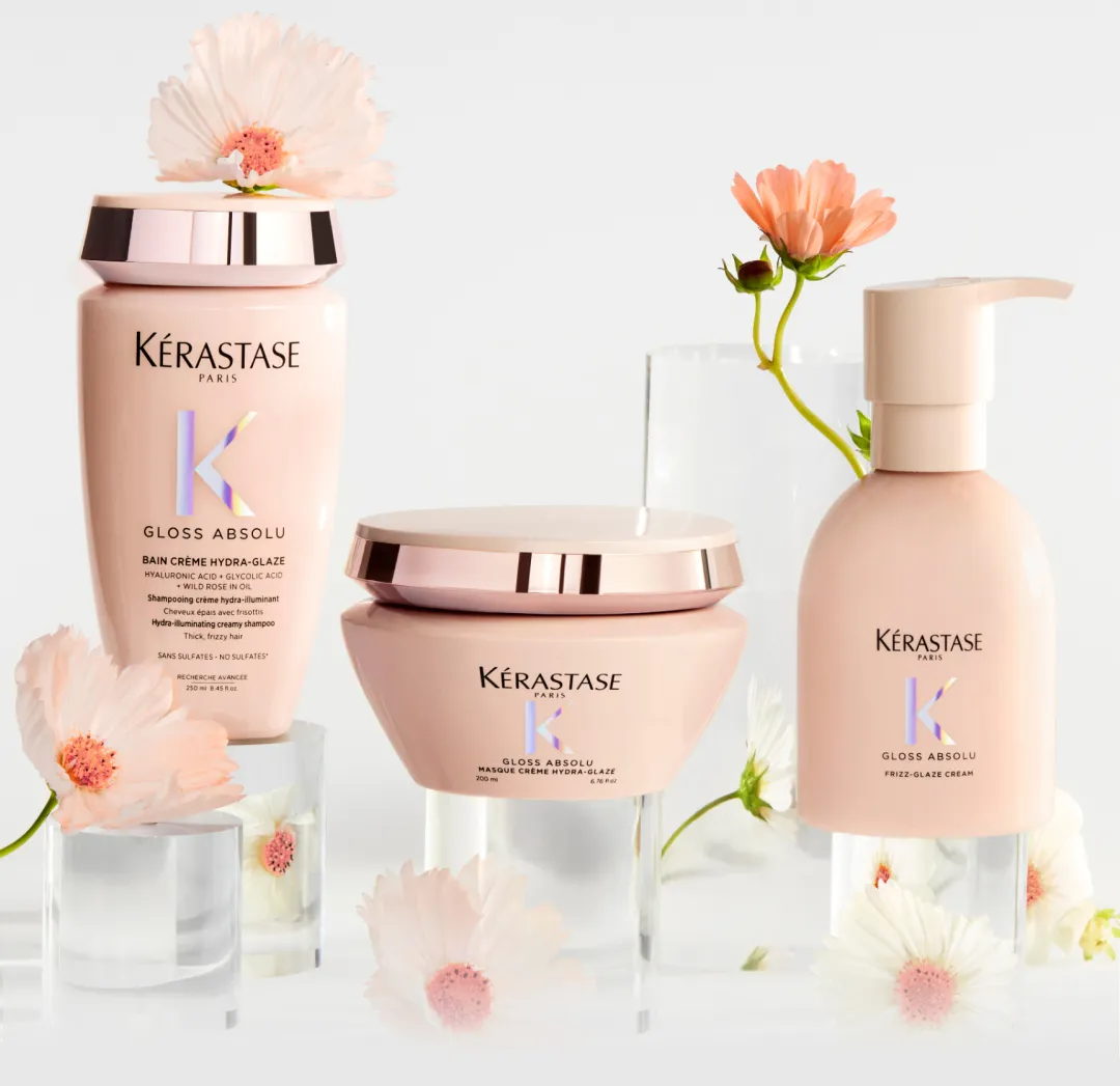 Kérastase Gloss Absolu shampoo, masque and frizz-glaze cream stocked at Characters Hair Randwick