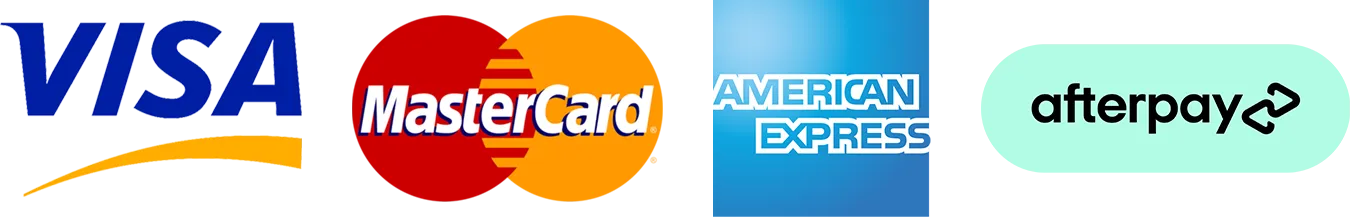 Accepted payment methods: Visa, Mastercard, American Express and Afterpay